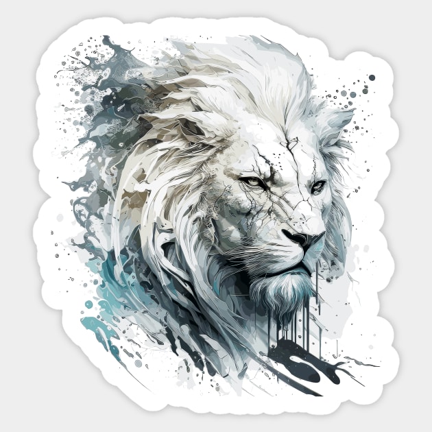 Lion Portrait Animal Painting Wildlife Outdoors Adventure Sticker by Cubebox